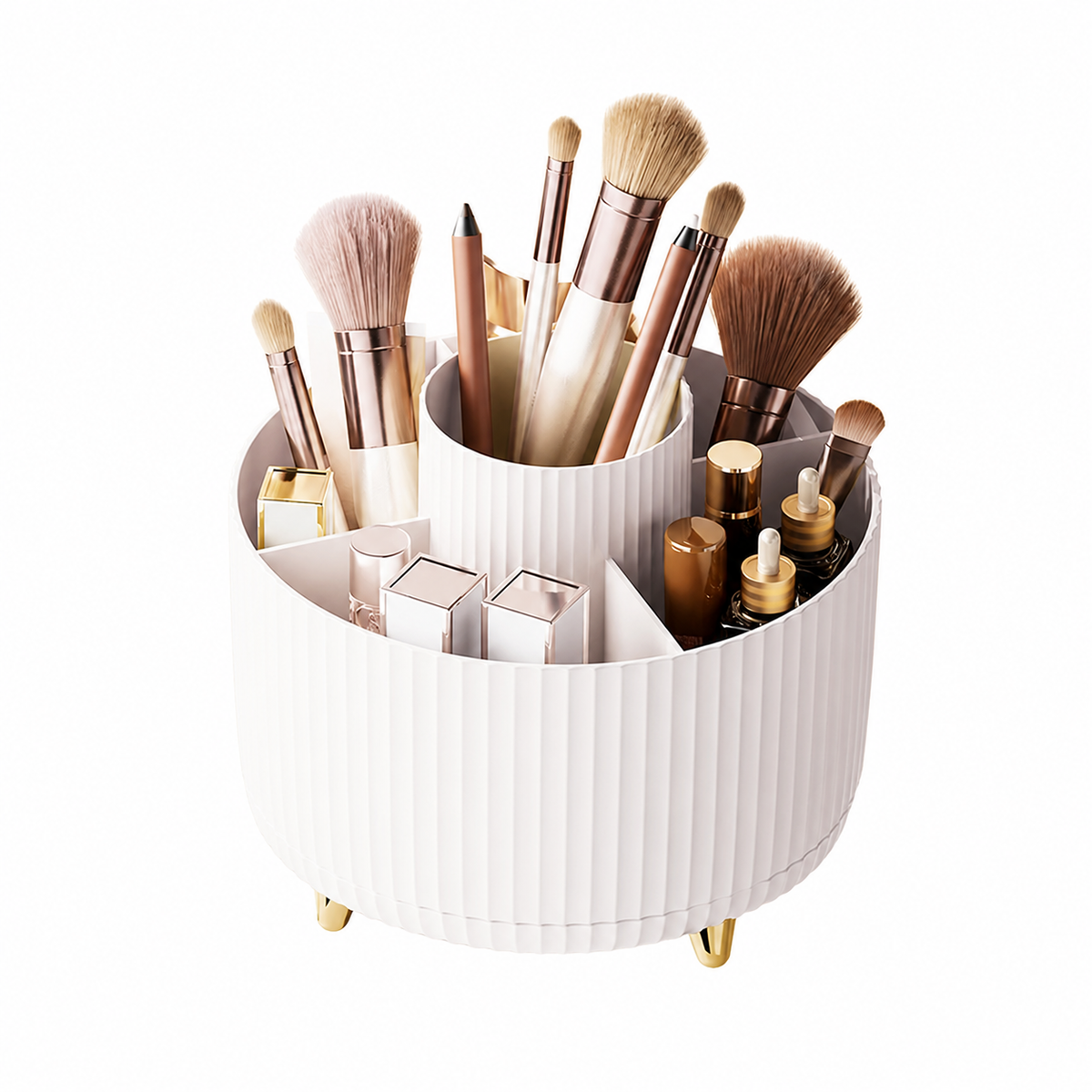 360° Rotating Makeup Brush Holder – Countertop Organizer