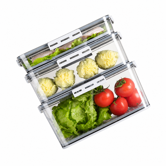 Clear Fridge Storage Bins – Stackable PET Food Containers